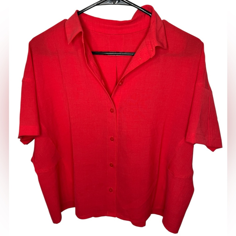 Lululemon button up crop | Red | Size: 4